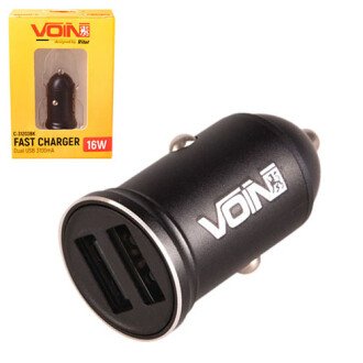 Автомобільний зарядний пристрій, 2USB (12/24V - 5V 3,1A) VOIN C-31203BK