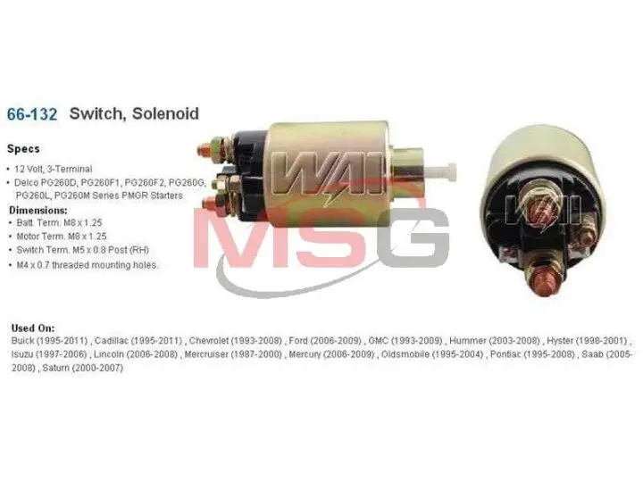 Фото 1 - Втягивающее реле стартера WAIGLOBAL 66-132 Втягивающее реле стартера WAIGLOBAL 66-132 (фото 1)