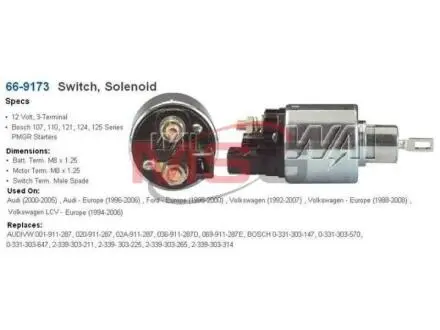 Тяговое реле, стартер WAIGLOBAL 66-9173