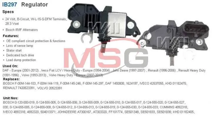 Фото 1 - Регулятор генератора WAIGLOBAL IB297 Регулятор генератора WAIGLOBAL IB297 (фото 1)