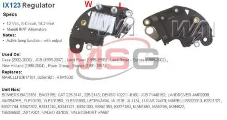 Регулятор генератора WAIGLOBAL IX123