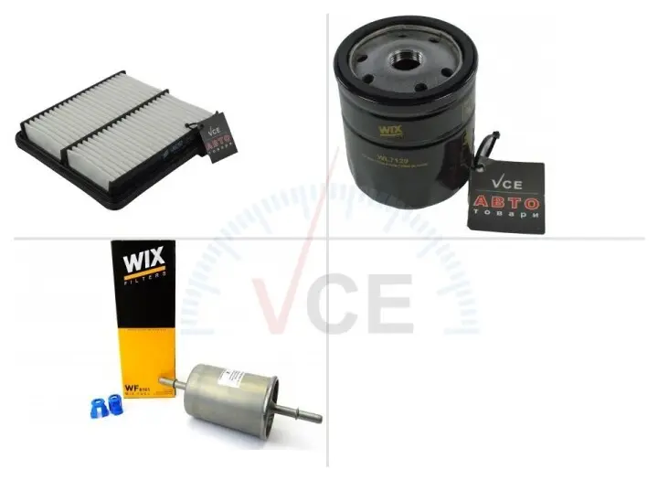 Комплект заміни фільтрів на Daewoo (Деу) Lanos (Ланос) 1.5 LX6(91CUL4) WIX FILTERS ТО-0000001 (фото 1)