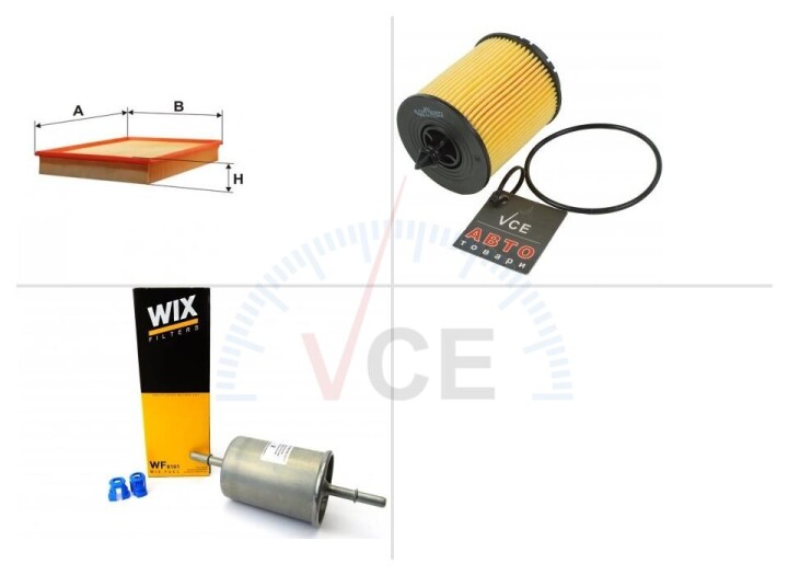 Комплект заміни фільтрів Opel (Опель) Vectra C (Вектра Ц) 1.6 (F68) Z 16 XEP WIX FILTERS ТО-0000014 (фото 1)