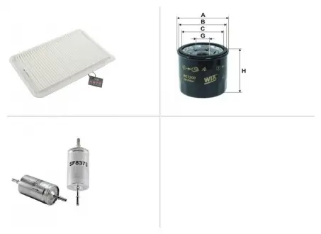 Комплект замены фильтров Mazda (Мазда) 3 1.3 (BK14) ZJ-VE, ZJ32, ZJ07, ZJ30 WIX FILTERS ТО-0000047