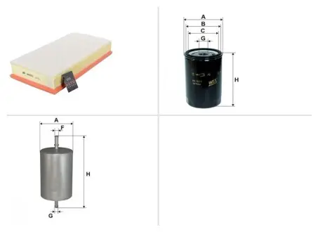Комплект замены фильтров Skoda (Шкода) Octavia (Октавия) 1.6 AVU, BFQ WIX FILTERS ТО-0000067