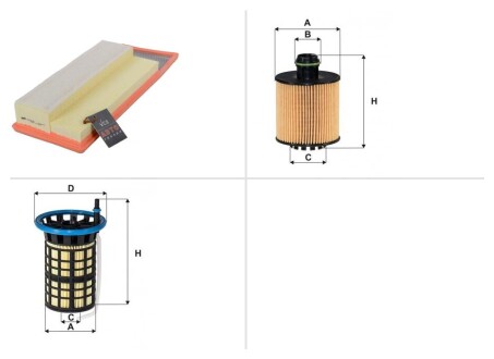 Комплект заміни фільтрів Fiat (Фіат) Doblo (Добло) 1.6 D Multijet (263HXN1B, 263YXN1B, 263HXV1B, 263YXV1B) 940 C1.000, 552 80 444 WIX FILTERS ТО-0000073