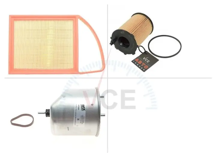 Комплект замены фильтров Citroen (Ситроен) Berlingo (Берлинго) 1.6 HDi 90 9HF (DV6DTED), 9HE (DV6DBM) WIX FILTERS ТО-0000086 (фото 1)