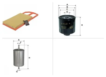 Комплект замены фильтров Volkswagen (Фольксваген) Golf (Гольф) 1.4 16V AHW, AKQ, APE, AXP, BCA WIX FILTERS ТО-0000099
