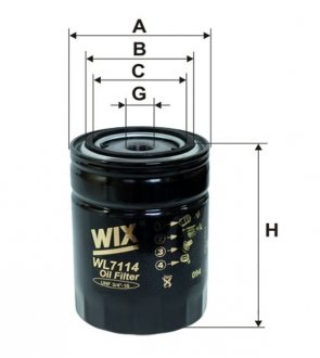 Масляний фільтр WIX FILTERS WL7114
