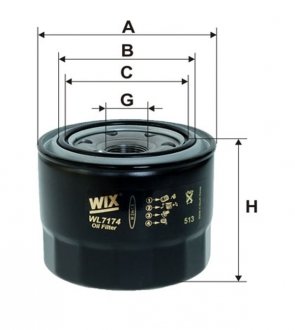 Масляний фільтр WIX FILTERS WL7174 (фото 1)
