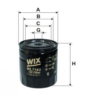 Масляный фильтр WIX FILTERS WL7183