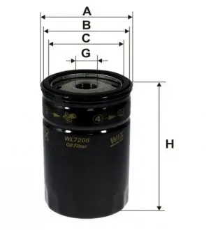 Масляный фильтр WIX FILTERS WL7206