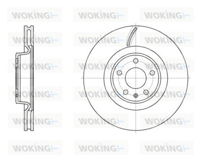 Диск гальмівний передній (Remsa) Audi A4 A5 17>, A6 A7 18> Q5 17> WOKING D6197010 (фото 1)