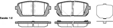 Колодки гальмівний диск. задн. (Remsa) Hyundai ix35, Kia Carens III (P12033.02) WOKING P1203302 (фото 1)