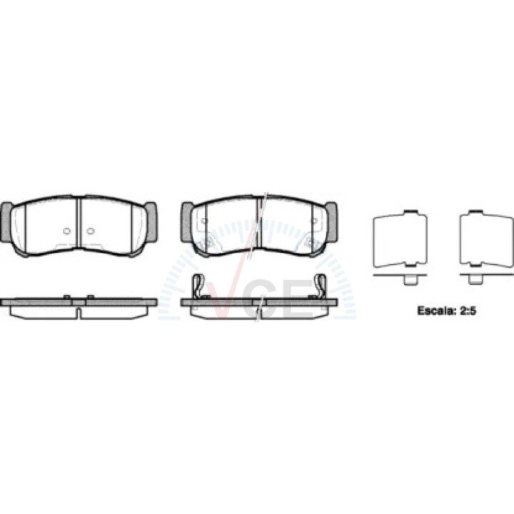 Колодки гальмівні задні дискові hyundai h-1 cargo 2.5 08-,hyundai h-1 travel 2 WOKING P1339302 (фото 1)