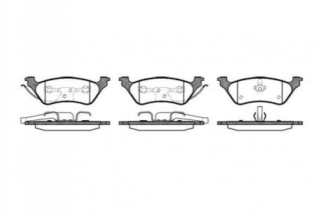 Колодки гальмівні задні дискові dodge caravan 2.4 00-07,dodge caravan 3.3 00-0 WOKING P911300 (фото 1)