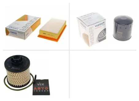 Комплект замены фильтров Peugeot (Пежо) 308 2.0 BlueHDi 150 AHR (DW10FD), AHX (DW10FCD) WUNDER ТО-0000084