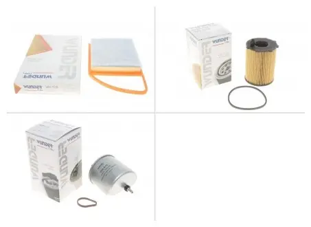 Комплект замены фильтров Citroen (Ситроен) Berlingo (Берлинго) 1.6 HDi 90 9HF (DV6DTED), 9HE (DV6DBM) WUNDER ТО-0000086