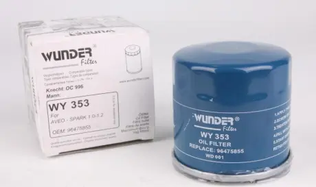 Фильтр масляный chevrolet aveo 1.2 08- WUNDER WY 353