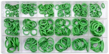 Уплотнительные кольца поштучно, в ассортименте, зеленые (маслостойкие), диам. 5,29-17,04 мм YATO YT-068791
