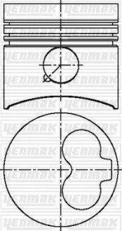 Поршень з кільцями і пальцем (розмір 76.51 / STD) 1.6d 82-, 2.4D 90- (4/6цл.) (CR / JP / CY / MF / CS / ME / 1V / JK /JR /DW) YENMAK 31-03305-000