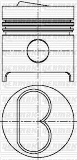 Поршень з кільцями і пальцем (розмір 82.60/STD) 1.7-1.9D (149 B 3,000, 149 B 4,000 M 705 BA,19,0) YENMAK 31-03394-000 (фото 1)