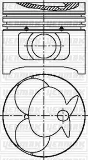 Поршень с кольцами и пальцем Sprinter 2.9 D (размер 89.5/+0.5) (OM 601.900/940-943/970 OM 602) YENMAK 31-03617-050