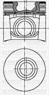 Поршень с кольцами и пальцем Jumper 2.8HDI (размер 94.4/STD) (8140.43S EURO3 / SOFIM Hp TCA EURO3) дизель YENMAK 31-03692-000 (фото 1)