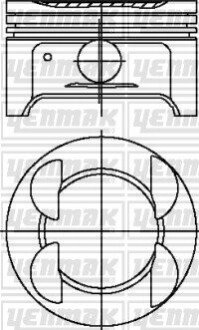 Поршень з кільцями і пальцем (розмір 79.00/STD) C-Max, Focus, 1,6 03- (Sigma Twin-VCT, Zetec SE Twin-VCT) YENMAK 31-03795-000