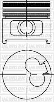 Поршень з кільцями і пальцем (розмір 82.50/STD) Astra F/G, Vectra A (1,7D/DR, X1,7DTL) YENMAK 31-03799-000