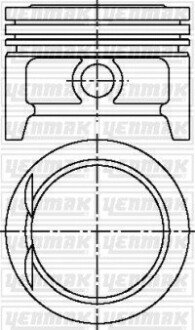 Поршень з кільцями і пальцем (розмір 77.60/STD) Astra F/G, Corsa, 1,4 (X 1,4 XE, NC,NE,NZ) YENMAK 31-03808-000 (фото 1)