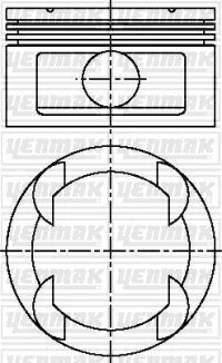 Поршень з кільцями і пальцем (розмір 86,00/STD) Omega B 3.0 (6цл.) (X 30 XE) YENMAK 31-03812-000 (фото 1)