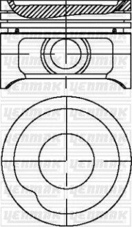 Поршень з кільцями і пальцем (розмір 77.60/STD) Astra F, Corsa, Combo 1,4 (1.4 NV, C1.4 NZ) YENMAK 31-03819-000