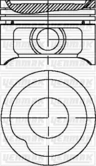 Поршень з кільцями і пальцем (розмір 77.60/STD) Astra F, Corsa, Combo 1,4 (1.4 NV, C1.4 NZ) YENMAK 31-03819-000