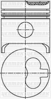 Поршень з кільцями і пальцем (розмір 80,00 / STD) Berlingo 1.8D 98- (161 A, A9A, XUD7) YENMAK 31-03876-000