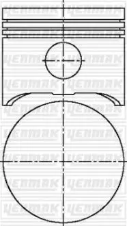 Поршень с кольцами и пальцем (размер 84,00/STD) C25 1.8, PEUGEOT 504/505/J5/J7 1,8 (XM 7 P/T) YENMAK 31-03881-000