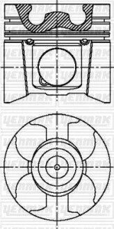 Поршень з кільцями і пальцем (розмір 89,00/ STD) MASTER 2.5dCi 03- (4цил.) (G9U 720/724/730/750/754 115PS) YENMAK 31-04159-000 (фото 1)