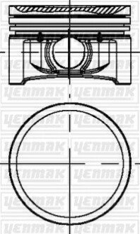 Поршень з кільцями і пальцем (розмір 69.00/ STD) Clio, Logan, 1,2 (D4F 740-728-730 75PS) YENMAK 31-04184-000