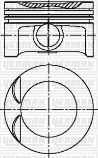 Поршень з кільцями і пальцем (розмір 81,60 / STD) ASTRA 1.8 (4 цл.) (C 18 XE / C 18 XEL / X 18 XE) YENMAK 31-04223-000