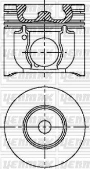 Поршень з кільцями і пальцем (розмір 89.91/STD) Transit 2.4TDE 01- (DOFA, V 184 TDI Duratorq) YENMAK 31-04250-000 (фото 1)
