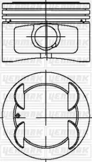 Поршень с кольцами и пальцем (размер 86.4/STD) PALIO 1.6 (4цл.) (182B6000 16V 103PS) YENMAK 31-04269-000
