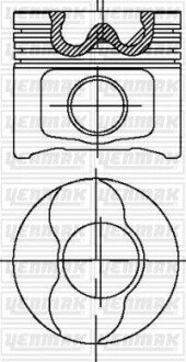 Поршень с кольцами и пальцем (размер 82/STD) VECTRA C 1.9CDTi (4цл.) (AR 37101, 939 A1.000, M 724 MT 19.Z, M 724 RT 19/) YENMAK 31-04281-000