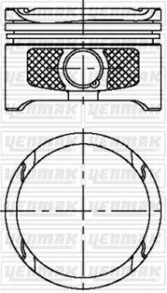 Поршень з кільцями і пальцем (розмір 76,51/STD) GOLF 1.6 16v (4цл.) (BCB) YENMAK 31-04315-000