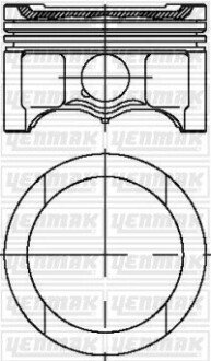 Поршень с кольцами и пальцем (размер 81.01/STD) Caddy 1.6 Golf V/VI 1.6 (4ц.) (BFQ) бензин YENMAK 31-04316-000