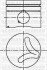 Поршень с кольцами и пальцем (размер 80,00/STD) BMW 318/325/525/725 2.5 92-, Omega B 2.5TD (M41, M51 D25WA Turbo, Intercooler) YENMAK 31-04613-000 (фото 1)