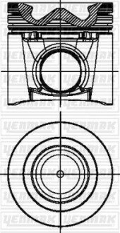 Поршень з кільцями і пальцем (розмір 95,80/STD) JUMPER 3.0HDI (4цл.) (F1 CE 0481 / 4P10-T2, 4P10-T3, 4P10-T6) YENMAK 31-04836-000
