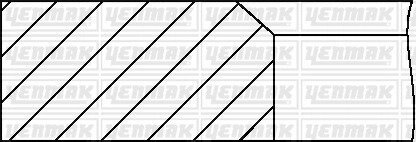 Поршневі кільця комплект (на 1 поршень) MASTER 2.5dCi 03- (89,00/STD) (2,5/1,75/2,5) YENMAK 91-09159-000