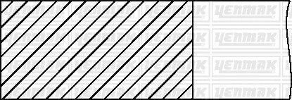 Поршневые кольца комплект (на 1 поршень) Vectra c 2.2 (86/STD) (1.2/1.5/2.5) YENMAK 91-09221-000