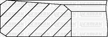 Поршневые кольца комплект (на 1 поршень) TRANSIT 2.5DI (93.67/STD) (2.5/2/4) YENMAK 91-09420-000