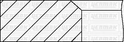 Поршневые кольца комплект (на 1 поршень) (76,00/ +1,00) (1,5/1,5/4,0) Kadett D/E, Ascona, 1.3 (C 1,3 N, 1,3 S) YENMAK 91-09801-100